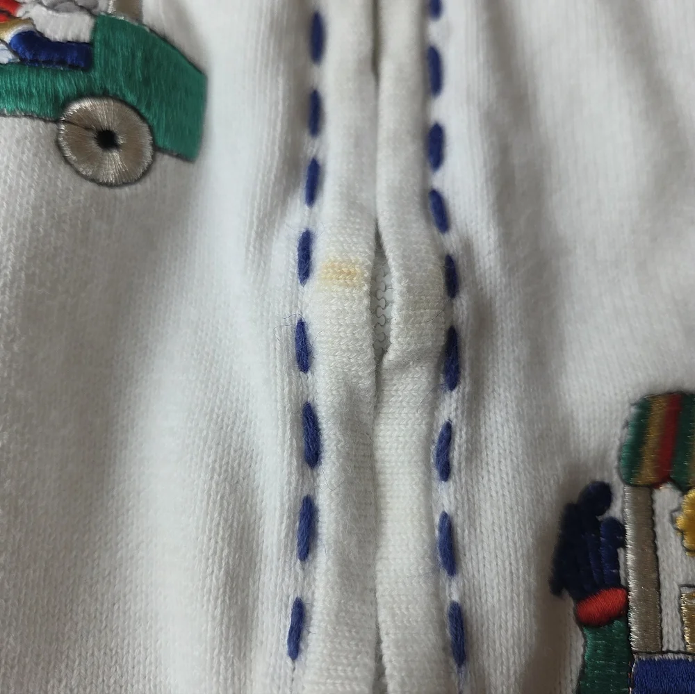 Vintage Bobbie C Embroidered Golf Patch Knit Cardigan Jacket Women Full Zip sz L - Picture 7 of 10
